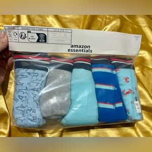 Amazon Essentials Men’s Light Blue, Gray, and Navy Boxer Briefs 5-Pack